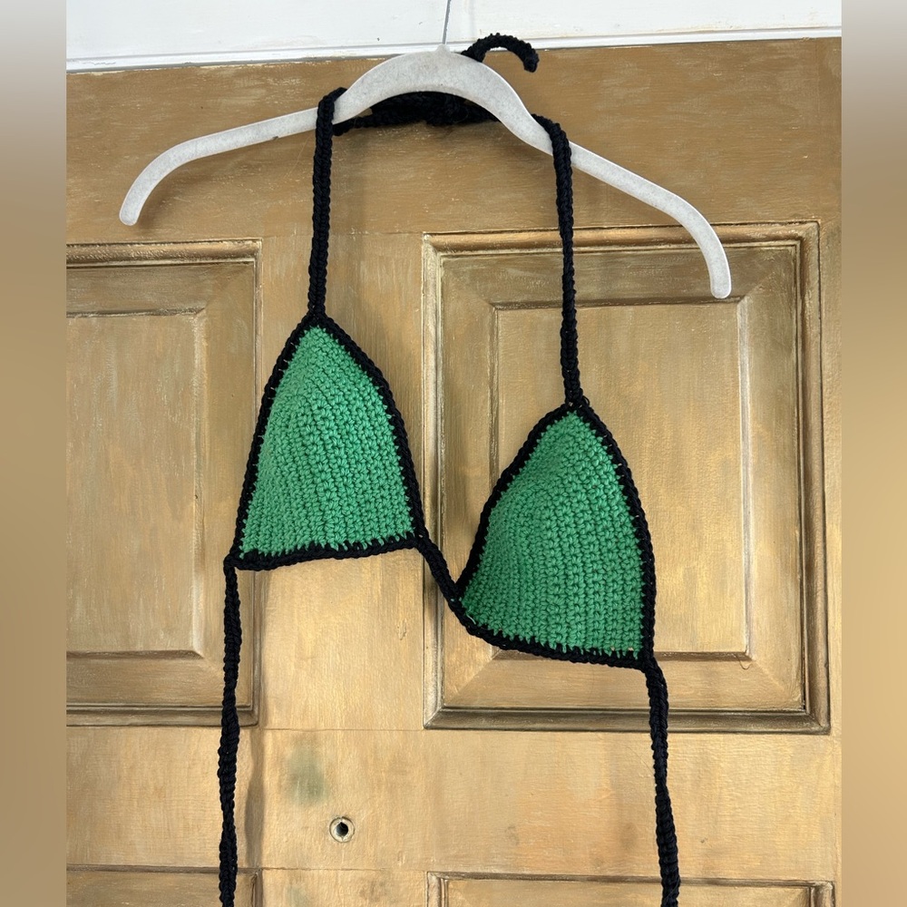 Crochet cotton festival bikini top